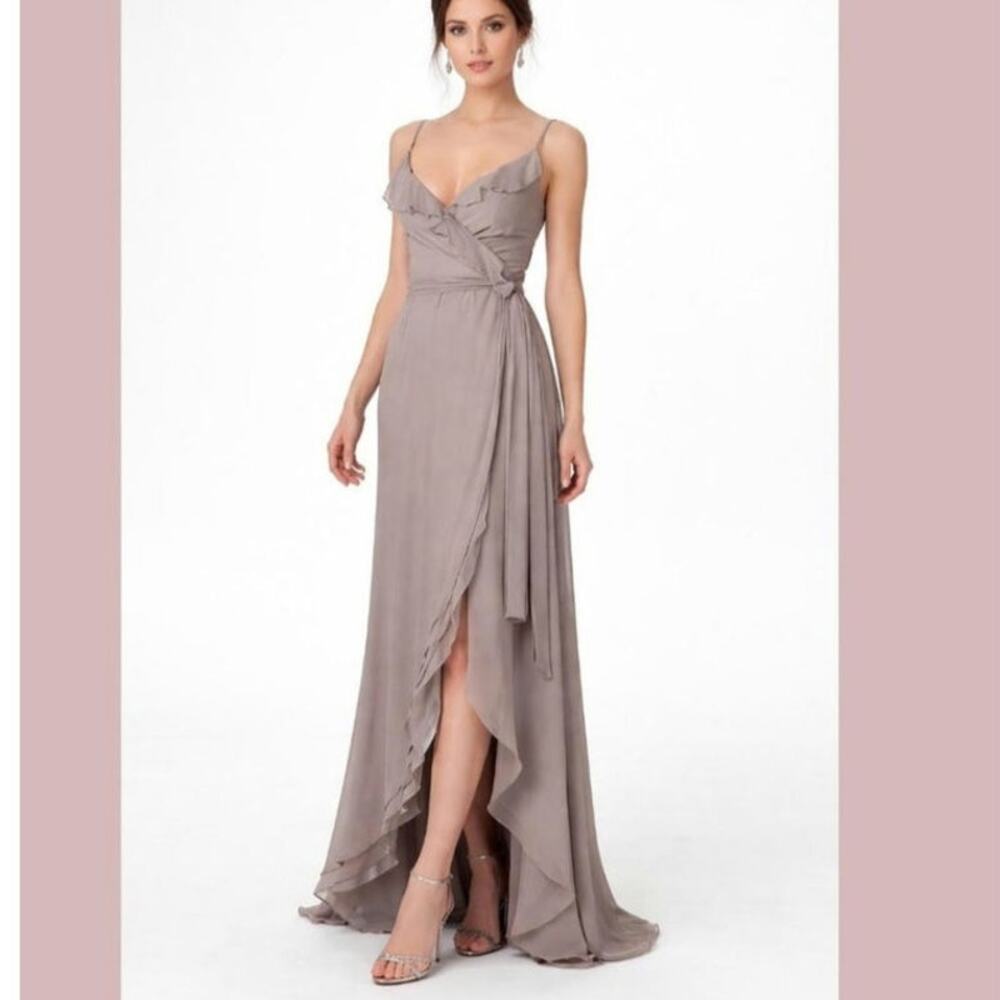 100% Silk Joanna August Wrap Maxi Gown